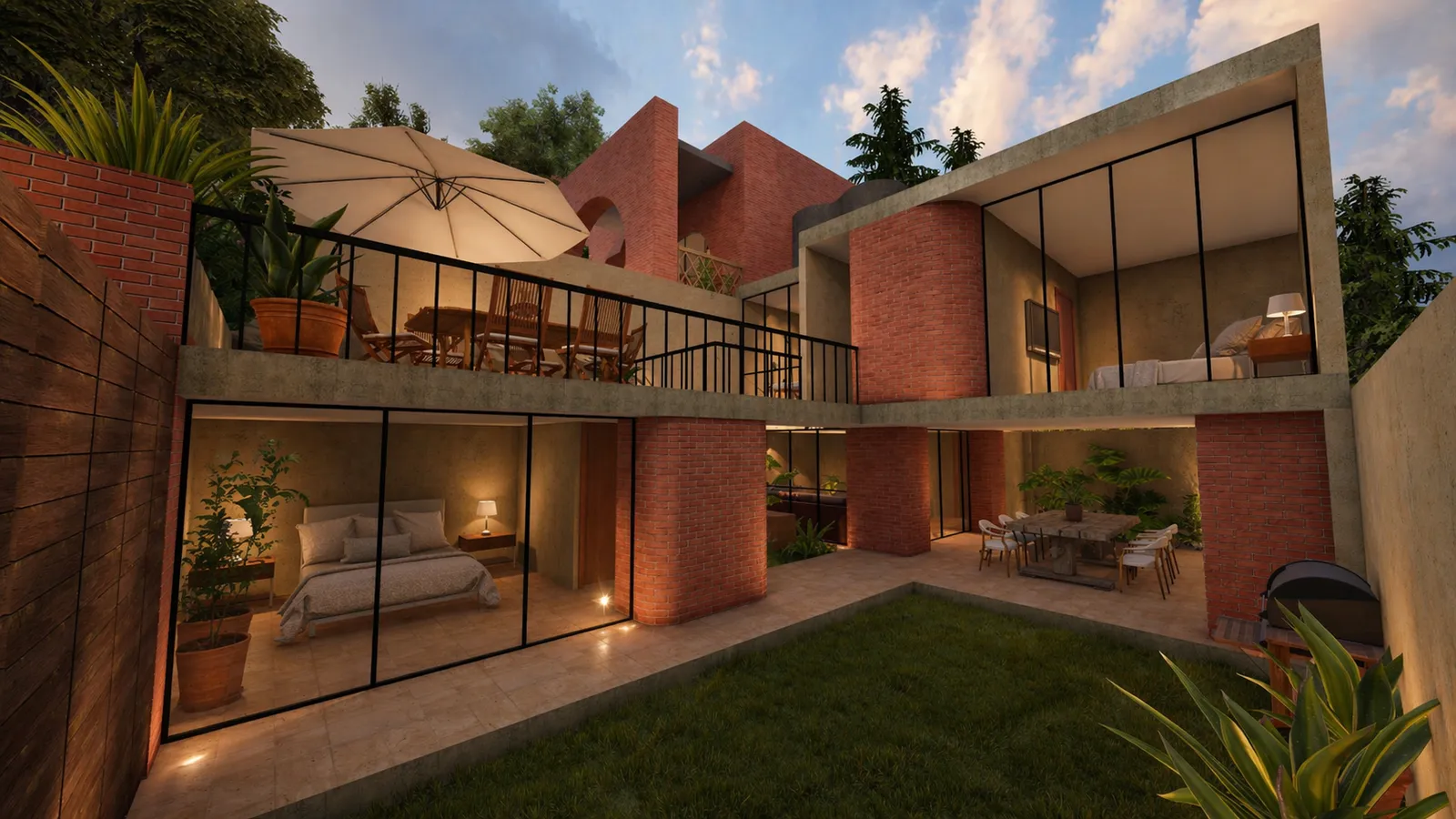 Casa 3 — acceso y jardín